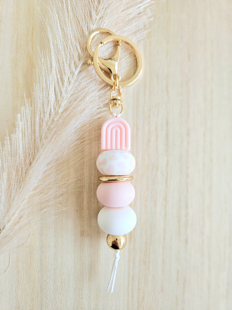 Pink Arch & Blush Cow Keyring