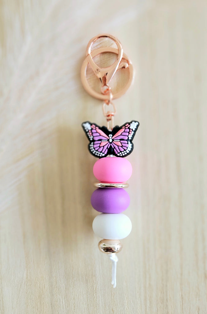 Purple Butterfly Keyring