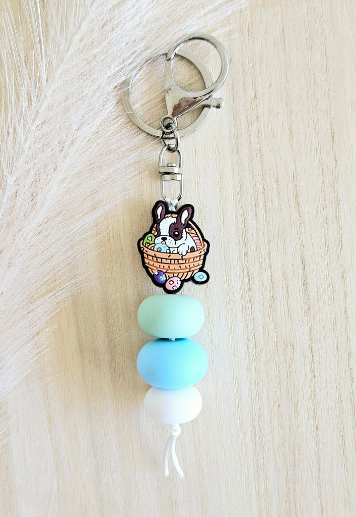 Green Easter Frenchie Keyring