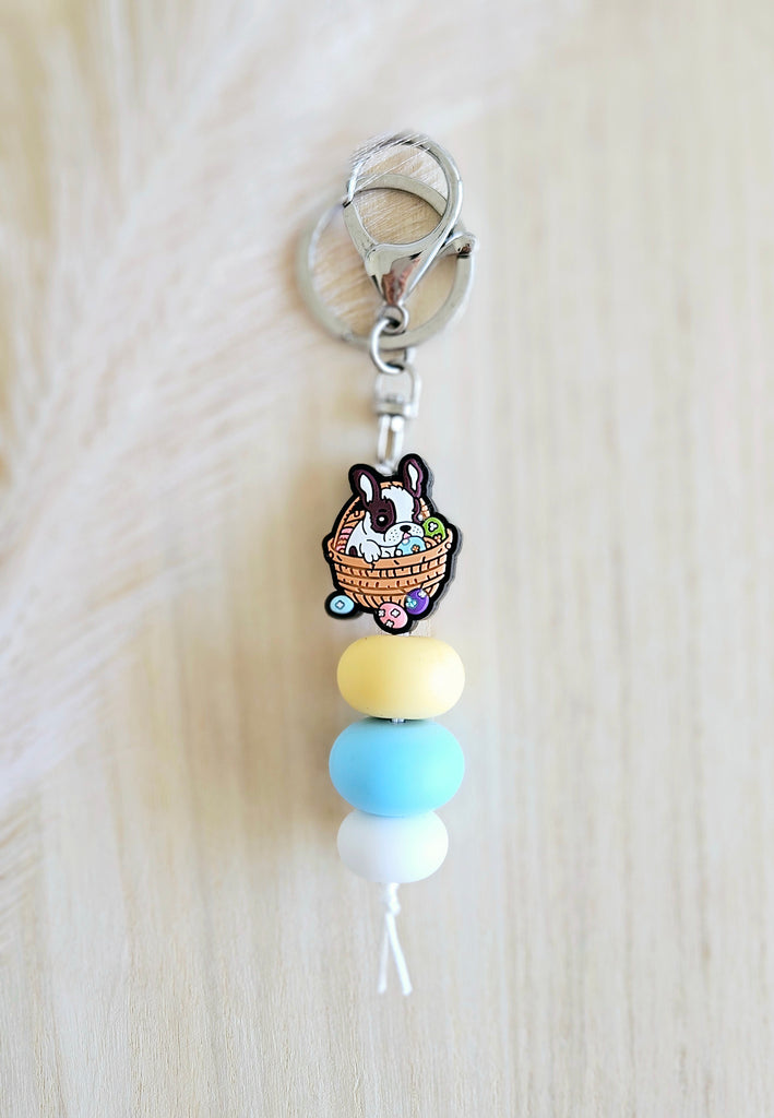 Yellow Easter Frenchie Keyring