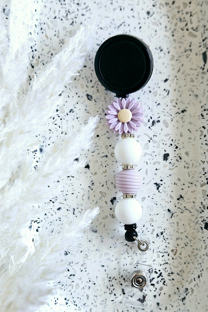 Lilac Daisy Badge Reel