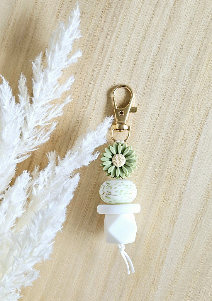 Sage Daisy Garden Mini Keyring