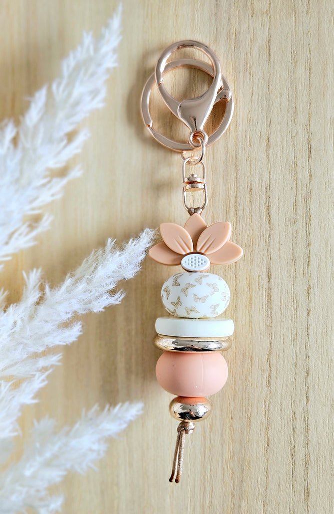 Peach Lotus Keyring