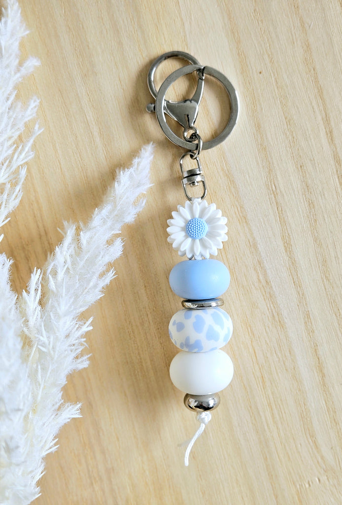 Baby Blue Daisy Keyring