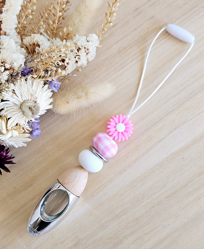 Hot Pink Daisy Gingham Car Diffuser