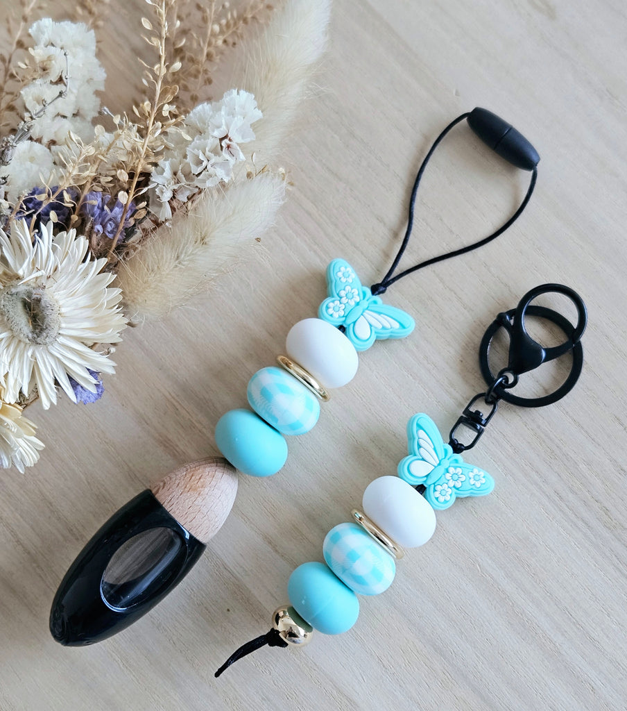 Turquoise Butterfly Diffuser & Keyring Set