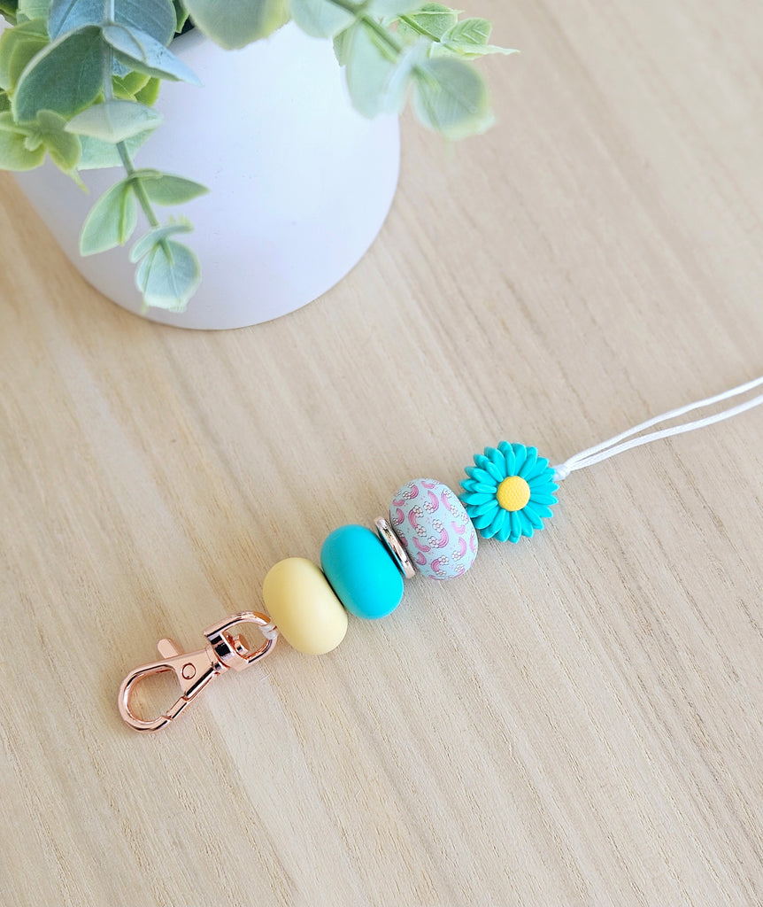 Turquoise Daisy Lanyard