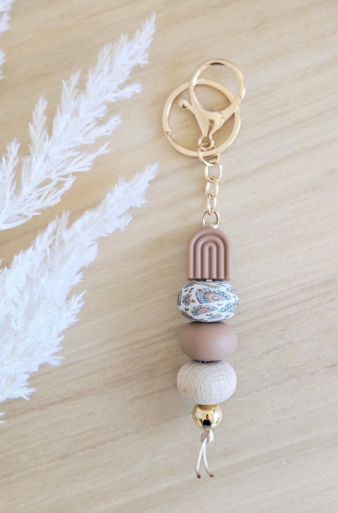 Neutral boho arch keyring